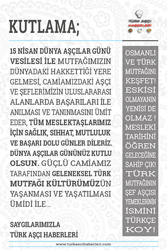 Dünya Aşçılar Gününüz Kutlu Olsun